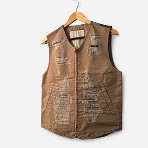 Denim & Supply Ralph Lauren Distressed khaki camo vest